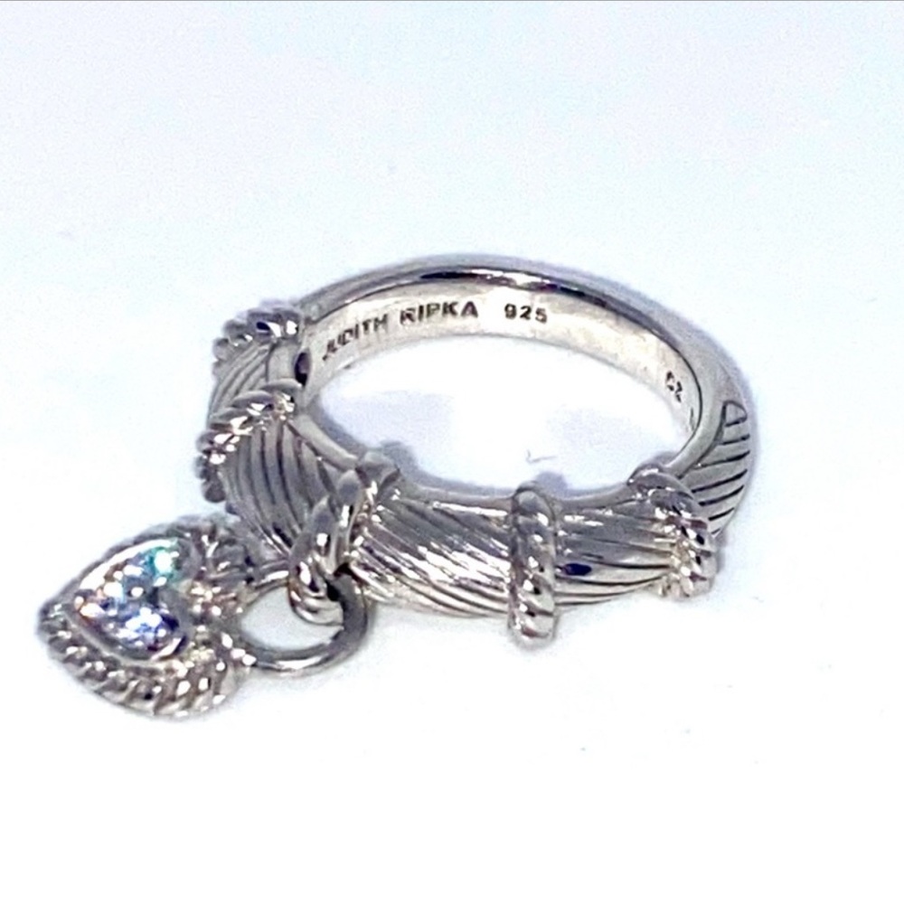 Judith Ripka Silver Heart Charm Ring